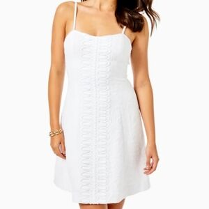 CLEAN!! LILLY PULITZER, Perry Stretch, Embroidered Dress.